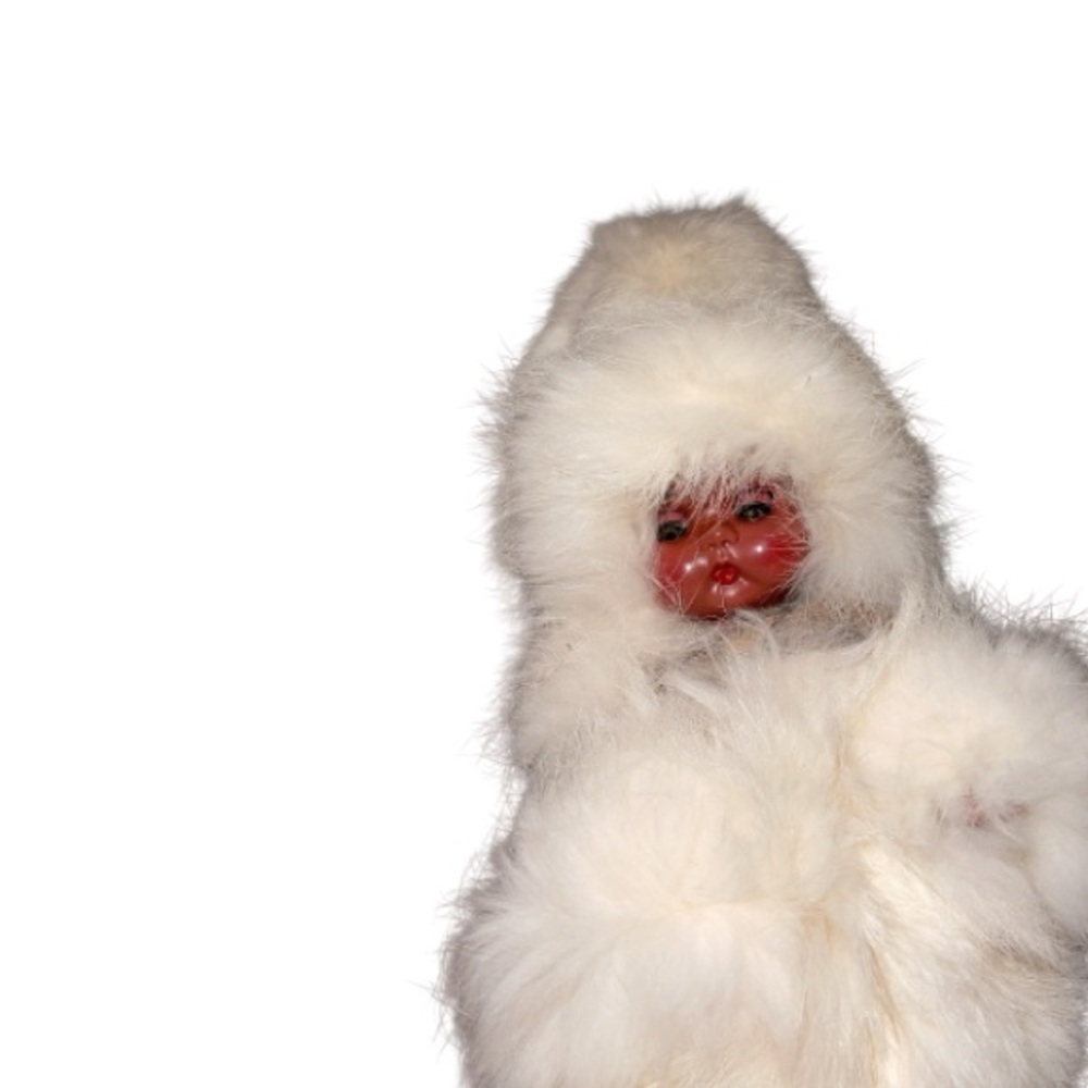 Vintage Native Art Doll Dressed in Real Fur Outfit